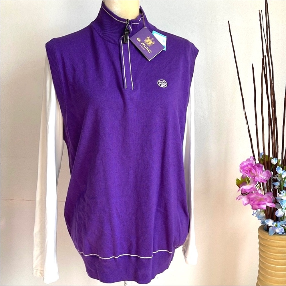 G-Mac By Kartel 1/4 Zip Cashmere Golf Sweater Vest